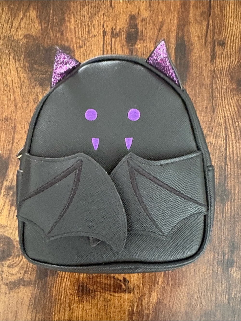 Bath & Body Works Halloween Black & Purple Glitter Bat Makeup Bag Pouch 2021 NEW